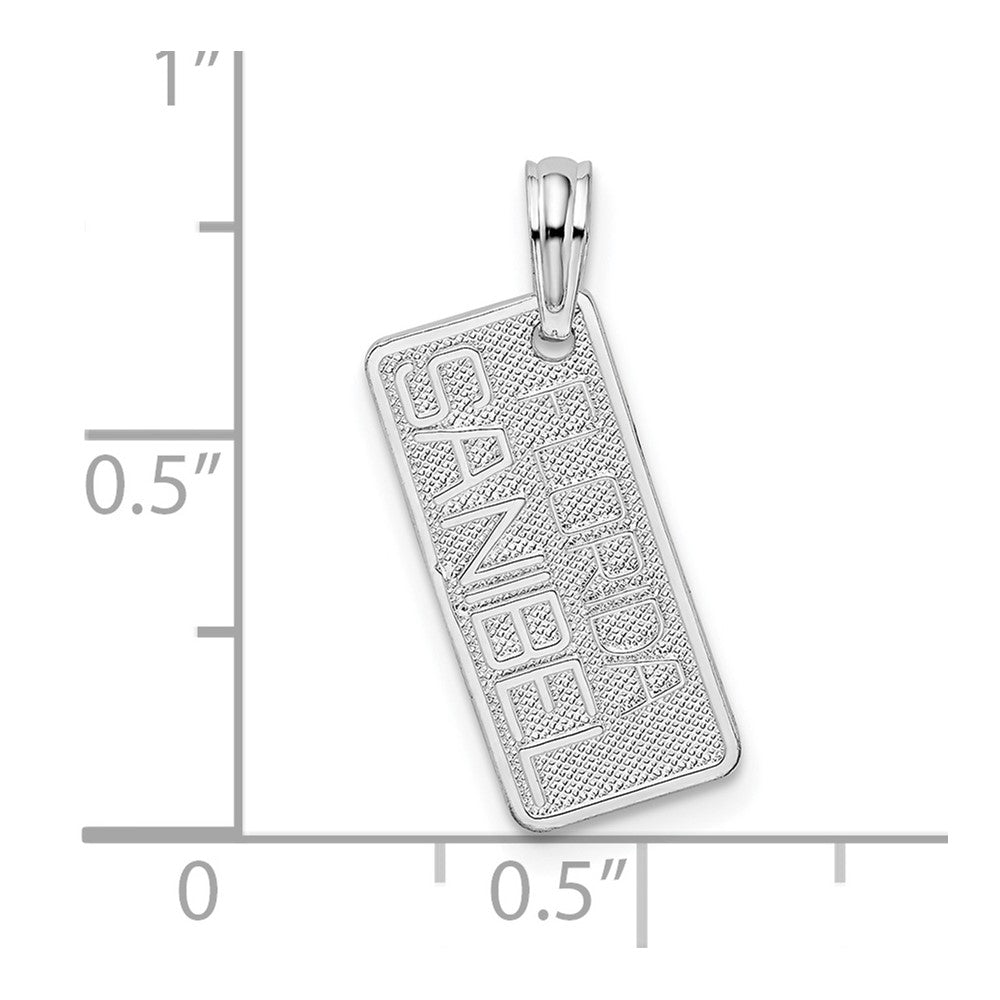 FJC Finejewelers 925 Sterling Silver d Small Florida Sanibel License Plate Charm 21 x 11 mm