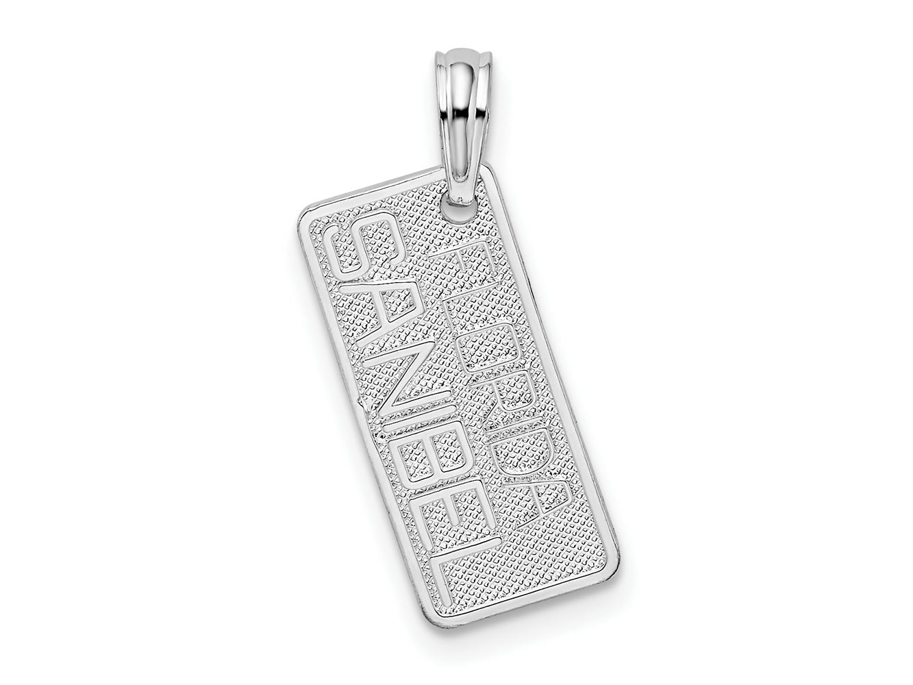 FJC Finejewelers 925 Sterling Silver d Small Florida Sanibel License Plate Charm 21 x 11 mm