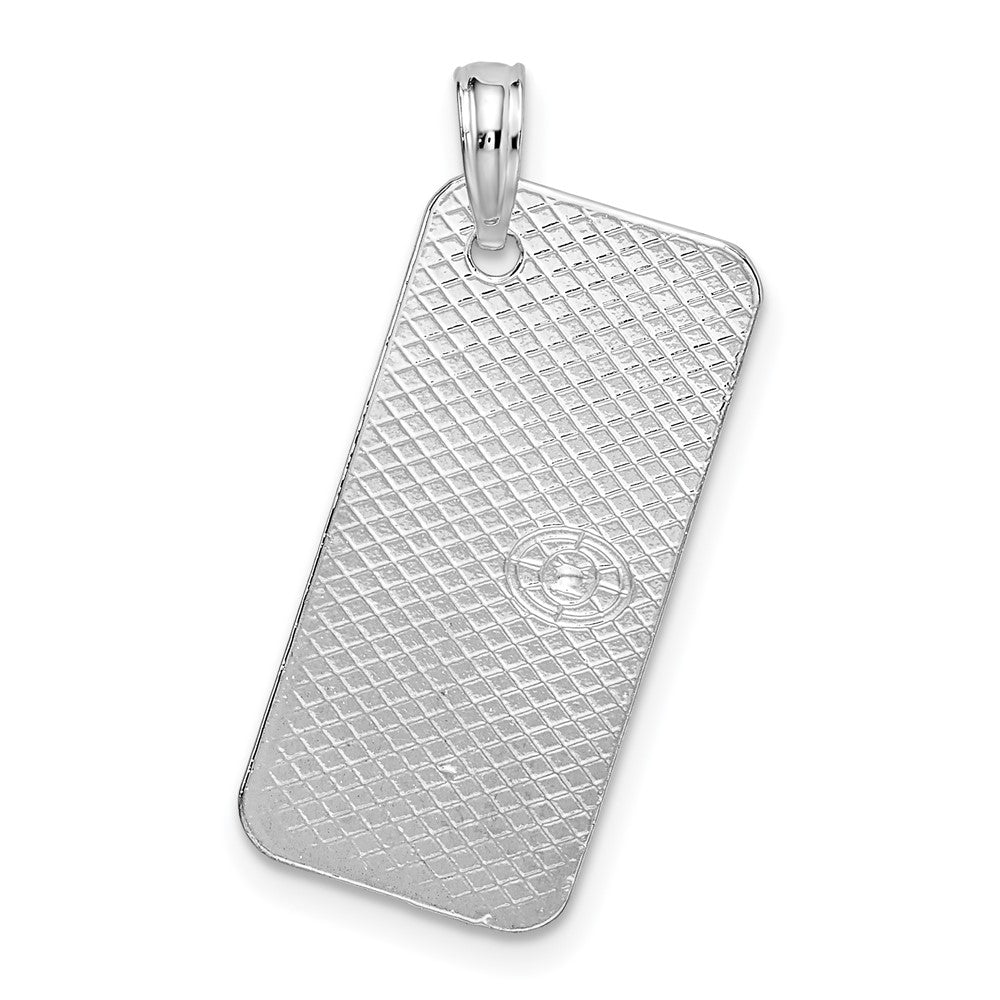 FJC Finejewelers 925 Sterling Silver Textured Florida Sanibel License Plate Charm 26 x 17 mm