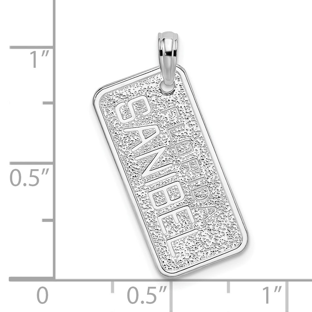 FJC Finejewelers 925 Sterling Silver Textured Florida Sanibel License Plate Charm 26 x 17 mm