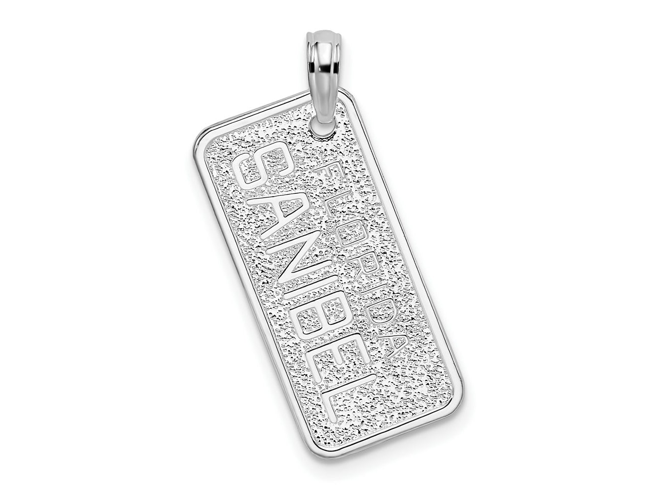FJC Finejewelers 925 Sterling Silver Textured Florida Sanibel License Plate Charm 26 x 17 mm