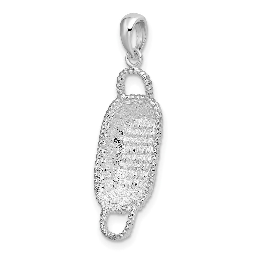 FJC Finejewelers 925 Sterling Silver Rhodium Plated Polished 3D Rectangular Basket Charm 32 x 9 mm