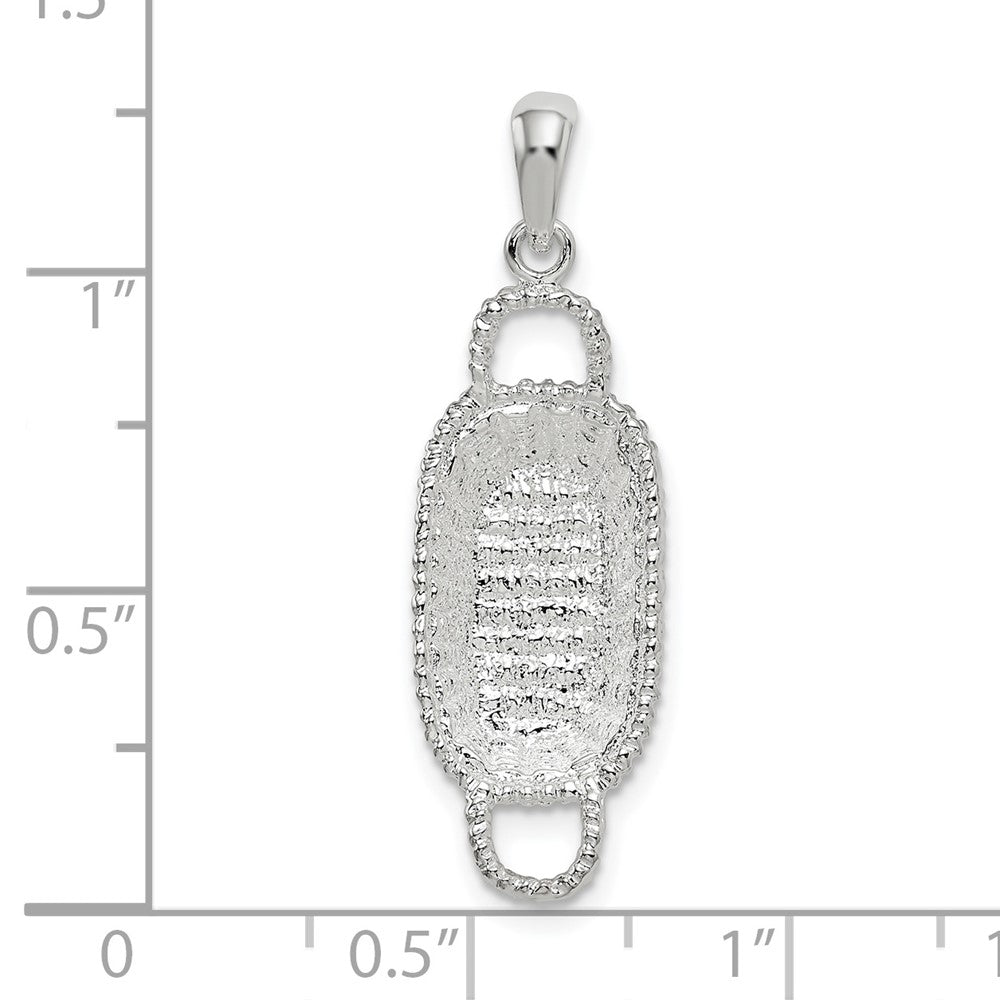 FJC Finejewelers 925 Sterling Silver Rhodium Plated Polished 3D Rectangular Basket Charm 32 x 9 mm