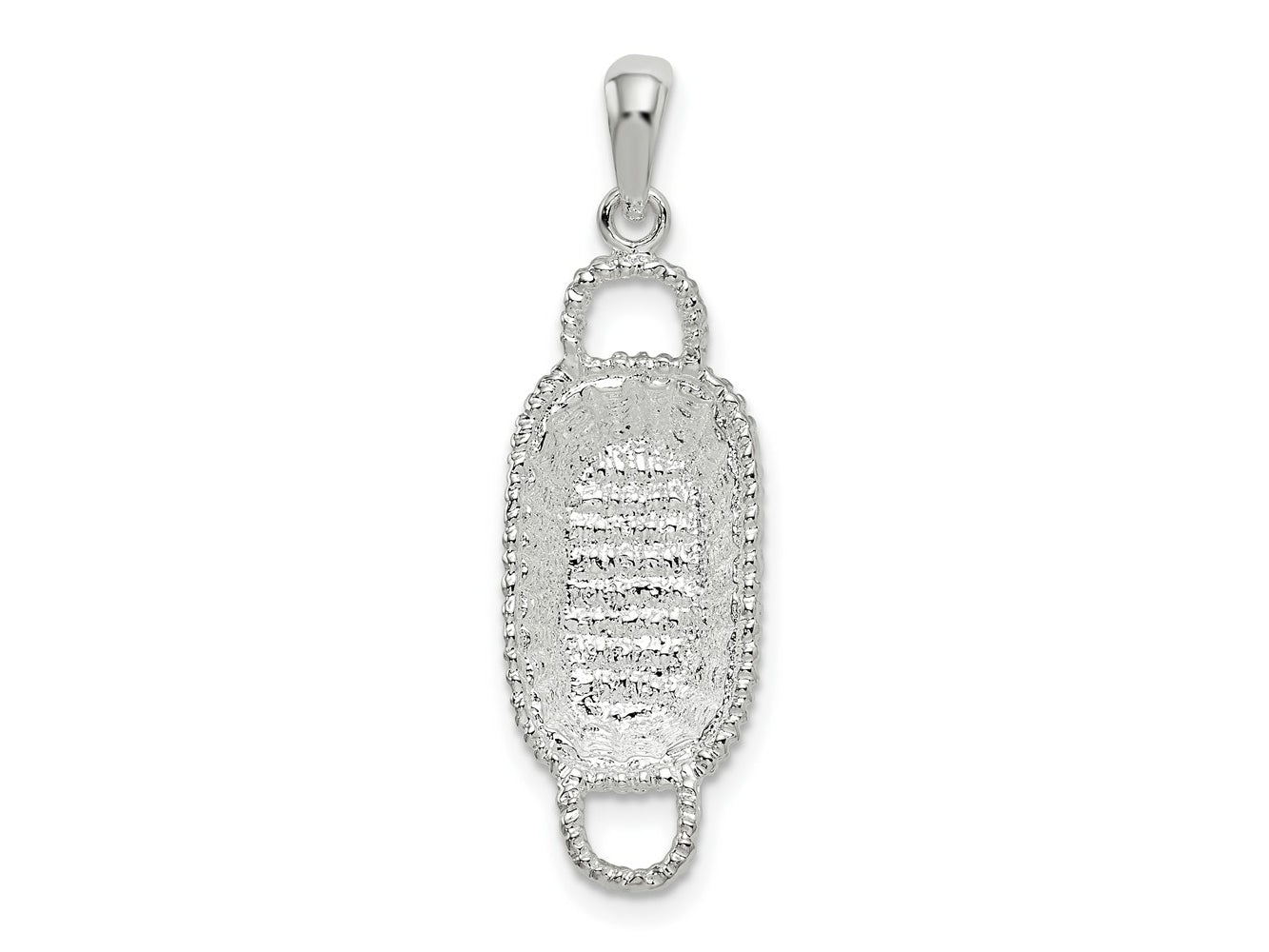 FJC Finejewelers 925 Sterling Silver Rhodium Plated Polished 3D Rectangular Basket Charm 32 x 9 mm