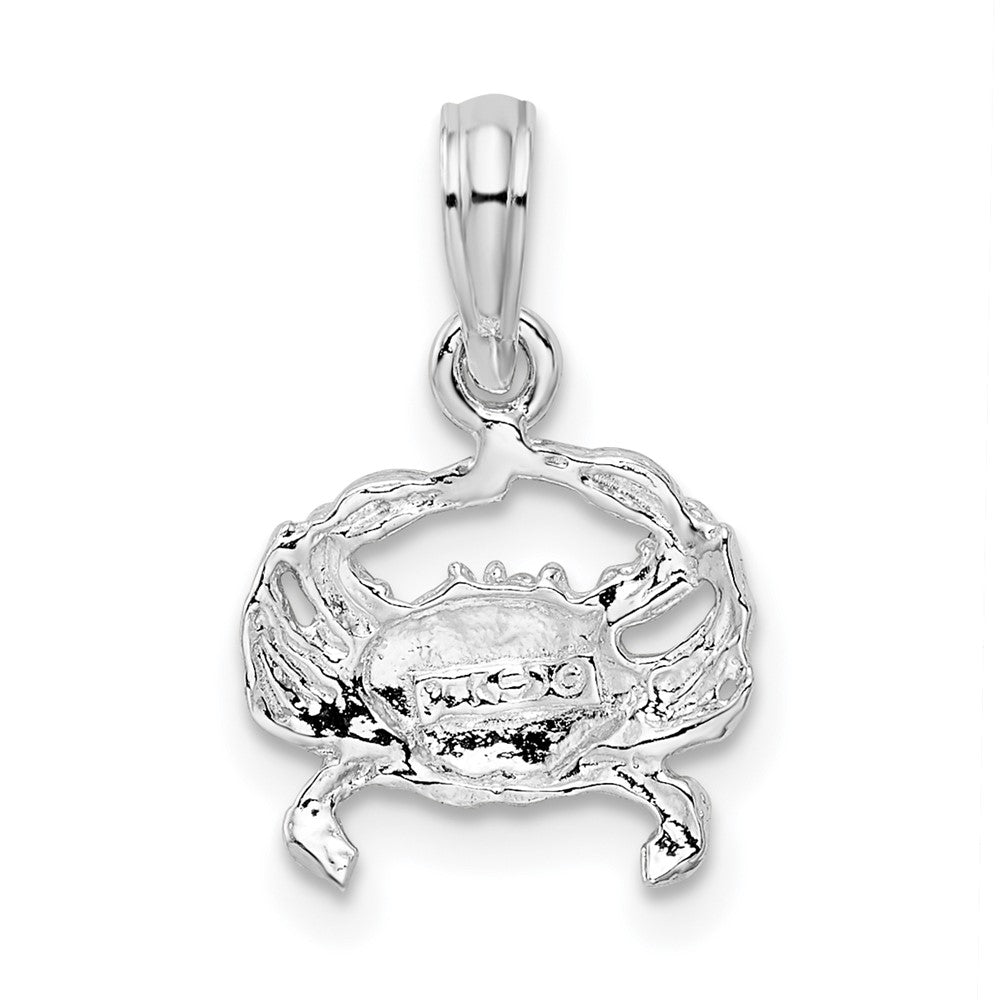 FJC Finejewelers 925 Sterling Silver Rhodium Plated Polished Blue Crab Charm 16 x 11 mm