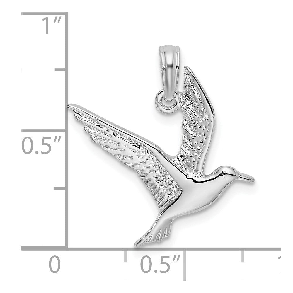 FJC Finejewelers 925 Sterling Silver Rhodium Plated Polished Flying Seagull Charm 15 mm