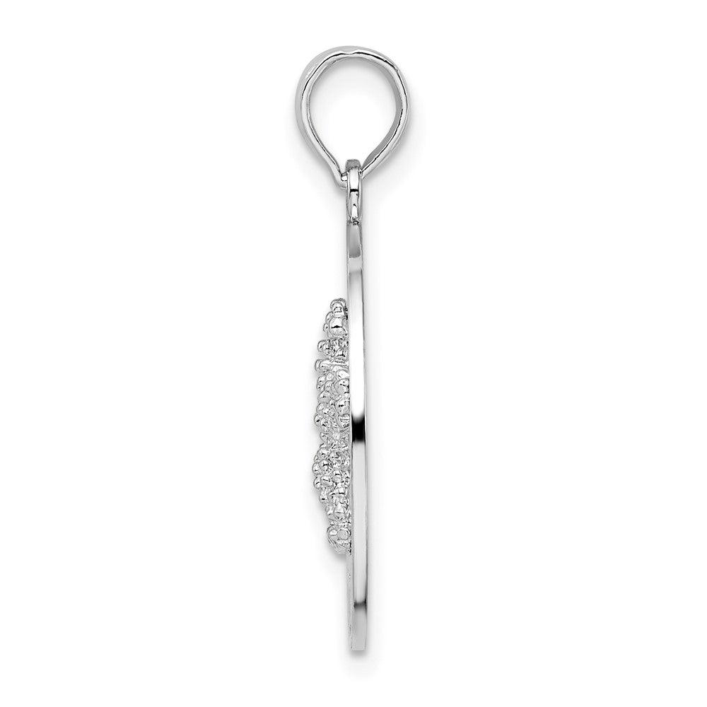 FJC Finejewelers 925 Sterling Silver Rhodium Plated Ocean City, MD Circle with Starfish Charm 25 x 17 mm