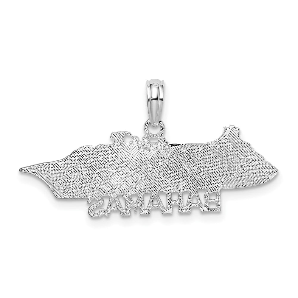 FJC Finejewelers 925 Sterling Silver Rhodium Plated Polished Bahamas Cruise Ship Charm 16 x 30 mm