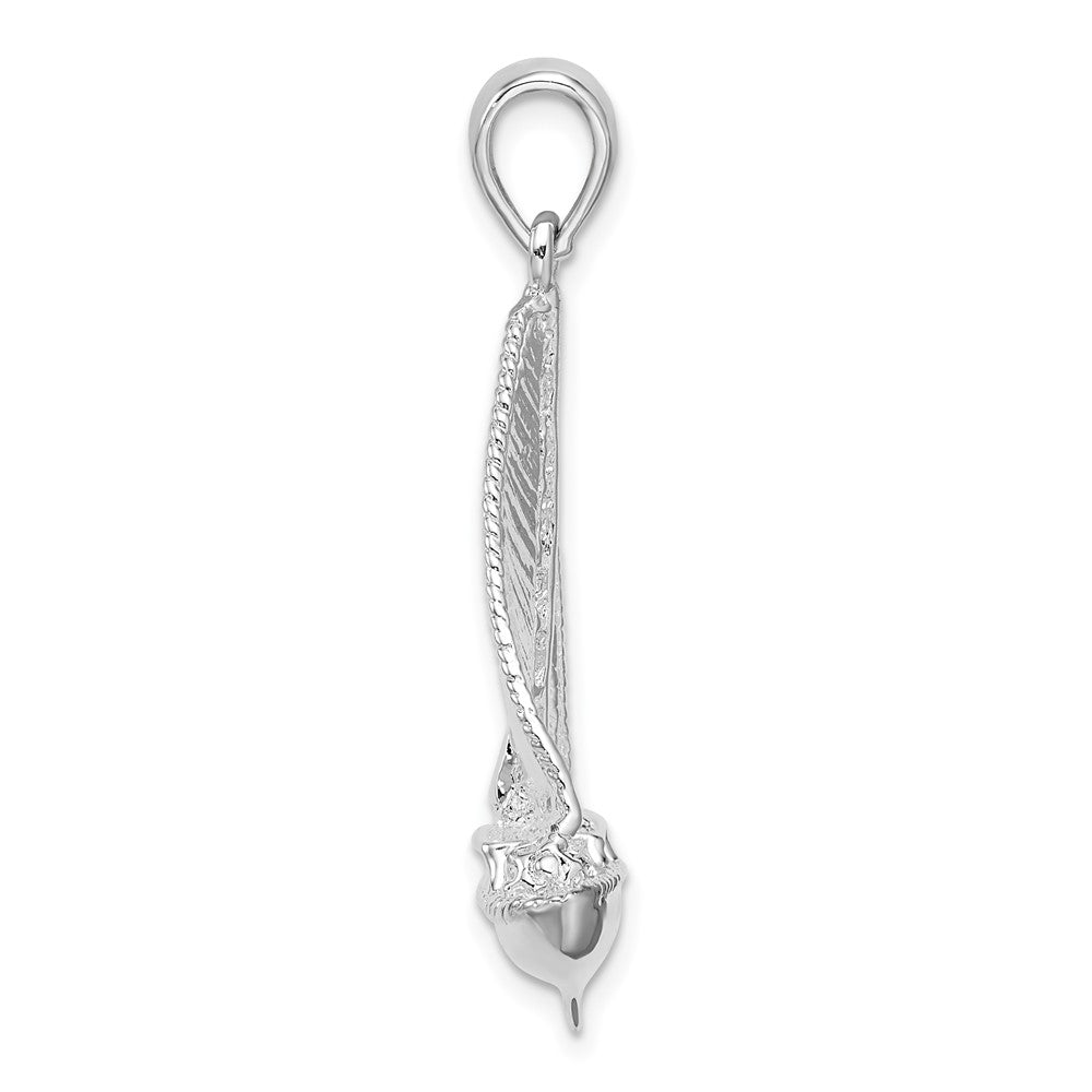 FJC Finejewelers 925 Sterling Silver Rhodium Plated Polished 3D Sailboat Charm 37 x 24 mm
