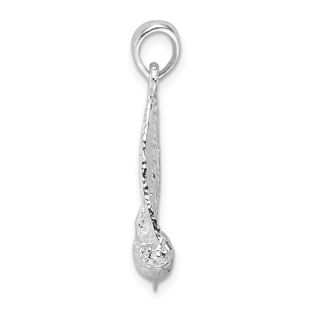FJC Finejewelers 925 Sterling Silver Rhodium Plated Polished 3D Sailboat Charm 28 x 18 mm