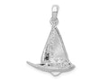 FJC Finejewelers 925 Sterling Silver Rhodium Plated Polished 3D Sailboat Charm 28 x 18 mm