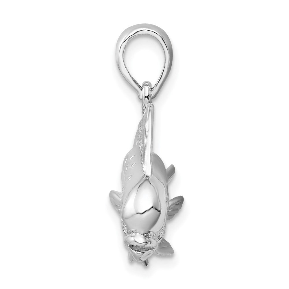 FJC Finejewelers 925 Sterling Silver Rhodium Plated Polished 3D Mahi-Mahi Fish Charm 28 x 41 mm