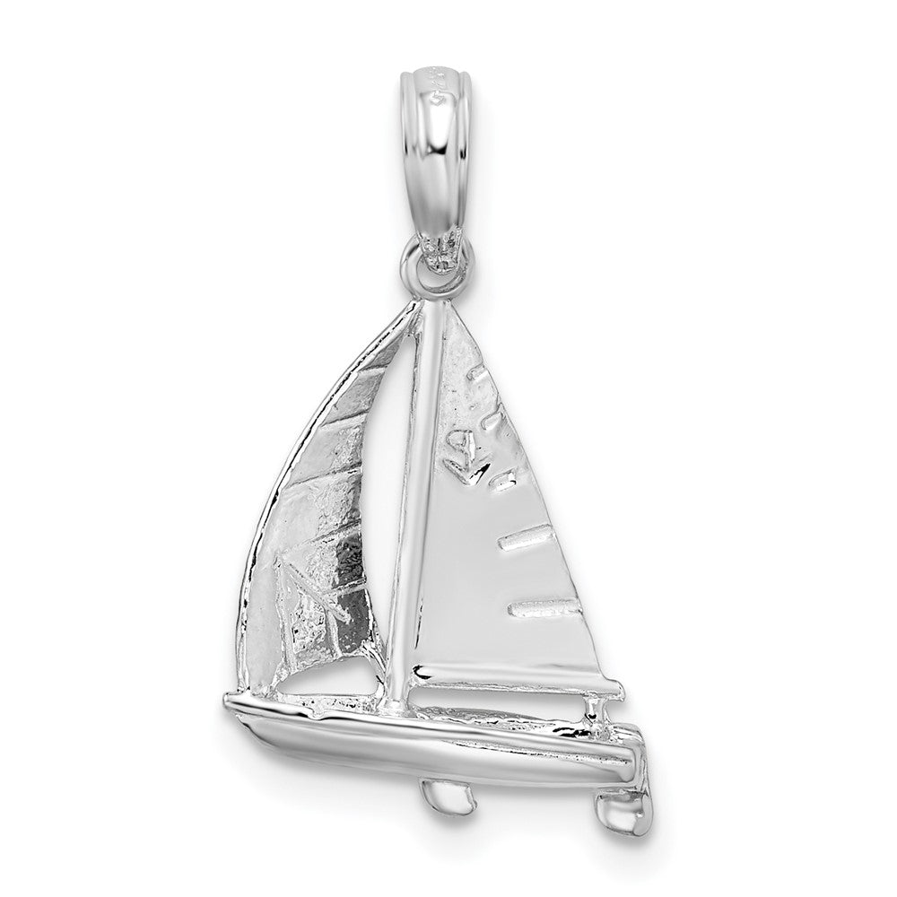 FJC Finejewelers 925 Sterling Silver Rhodium Plated Polished 3D Sailboat Charm 22 x 12 mm