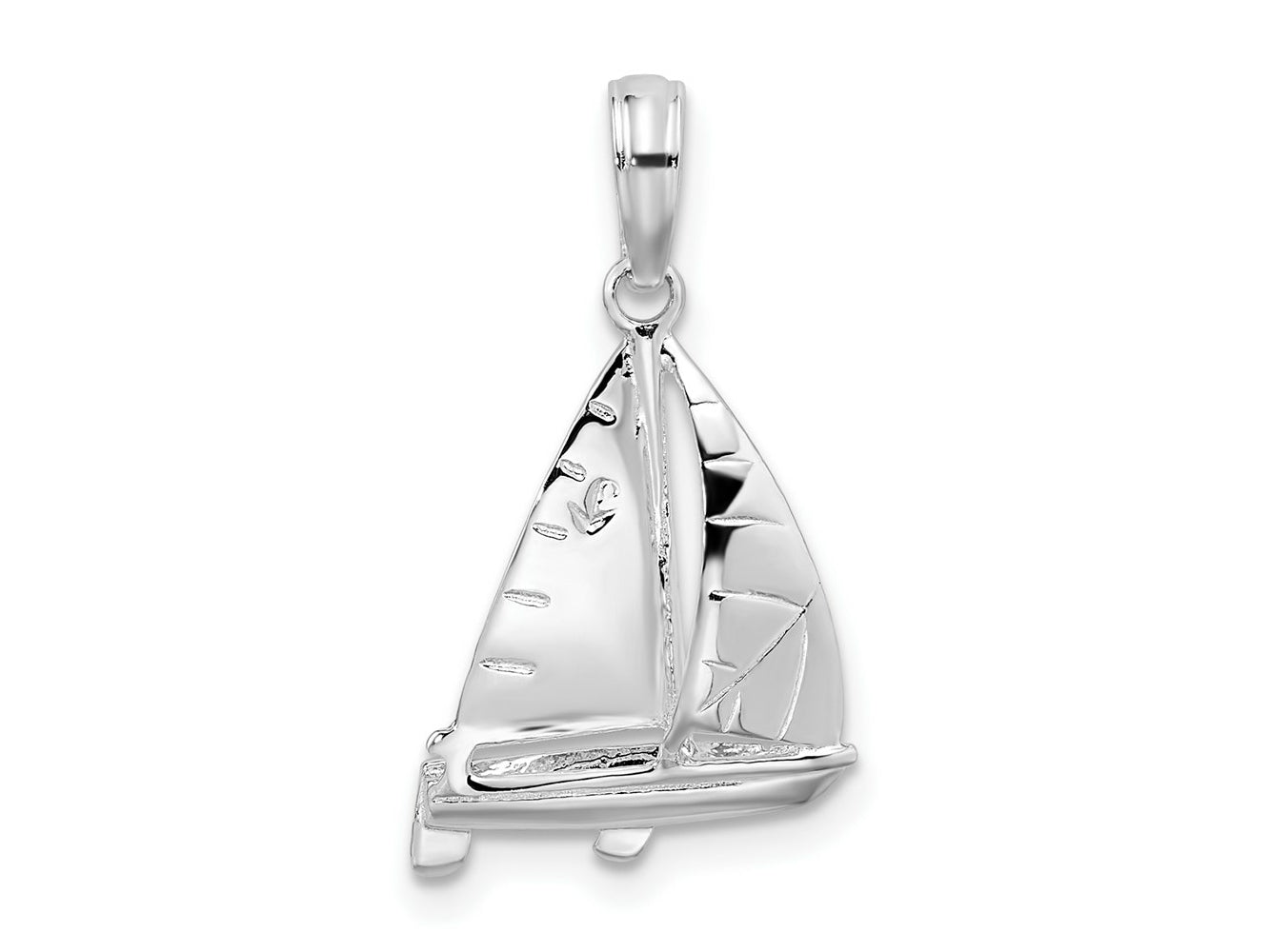 FJC Finejewelers 925 Sterling Silver Rhodium Plated Polished 3D Sailboat Charm 22 x 12 mm