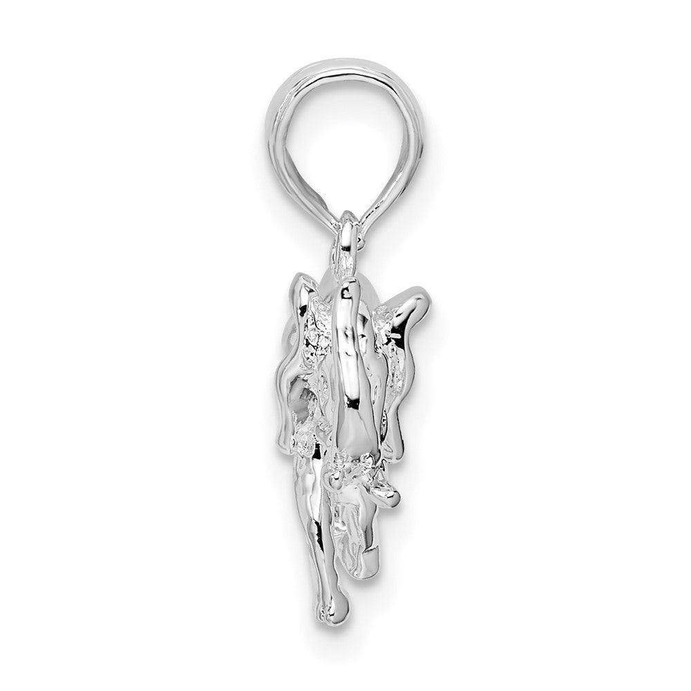 FJC Finejewelers 925 Sterling Silver Rhodium Plated Polished 3D Elephant Charm 18 mm