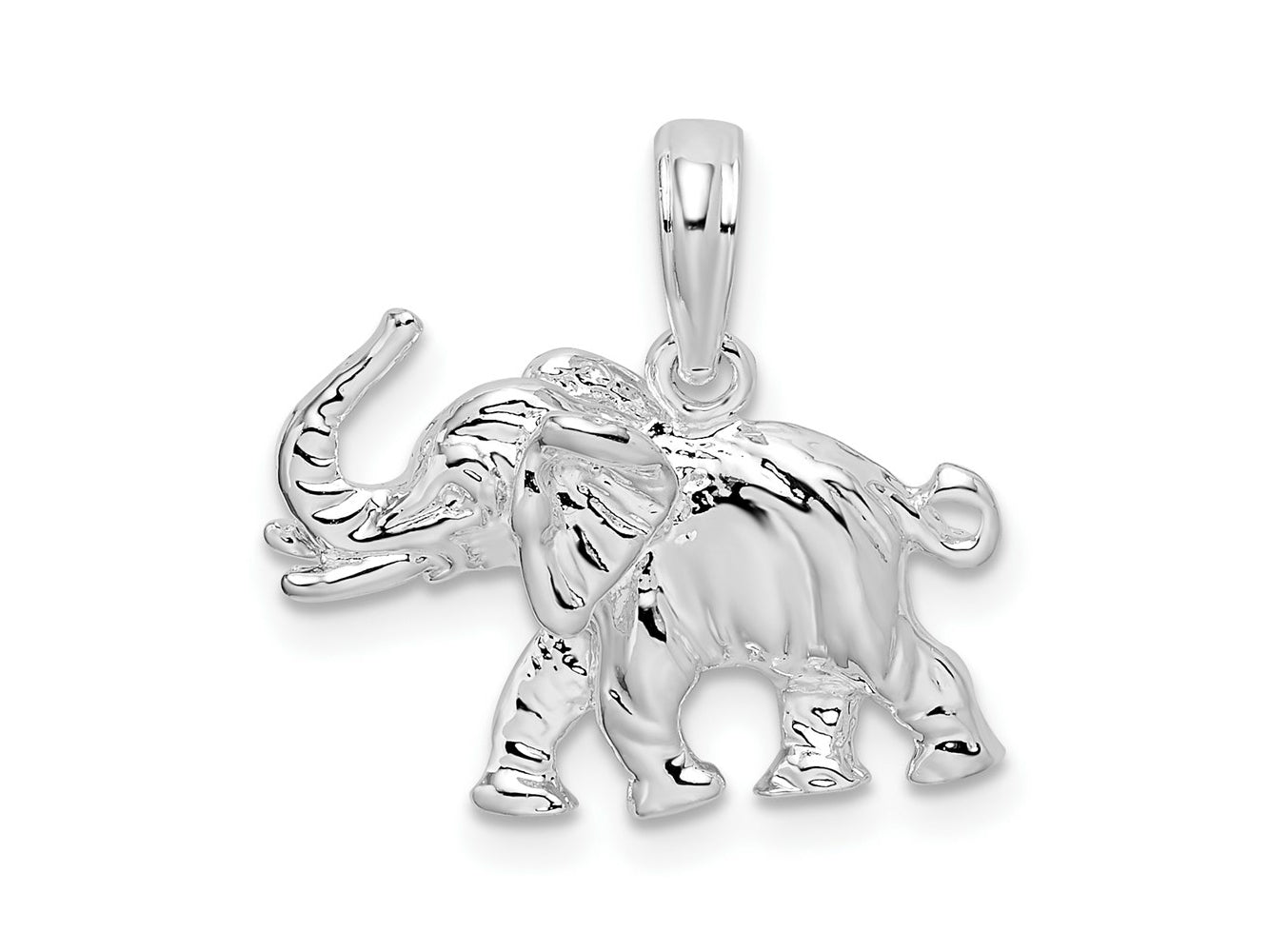 FJC Finejewelers 925 Sterling Silver Rhodium Plated Polished 3D Elephant Charm 18 mm