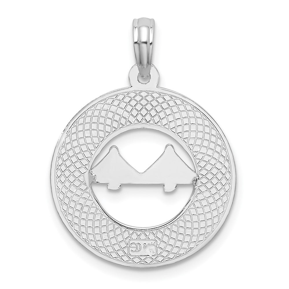 FJC Finejewelers 925 Sterling Silver Rhodium Plated Textured Charleston with Bridge Charm 25 x 18 mm
