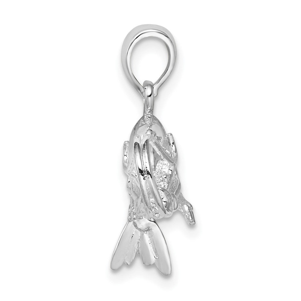 FJC Finejewelers 925 Sterling Silver Rhodium Plated Polished 3D Shrimp Charm 22 x 27 mm
