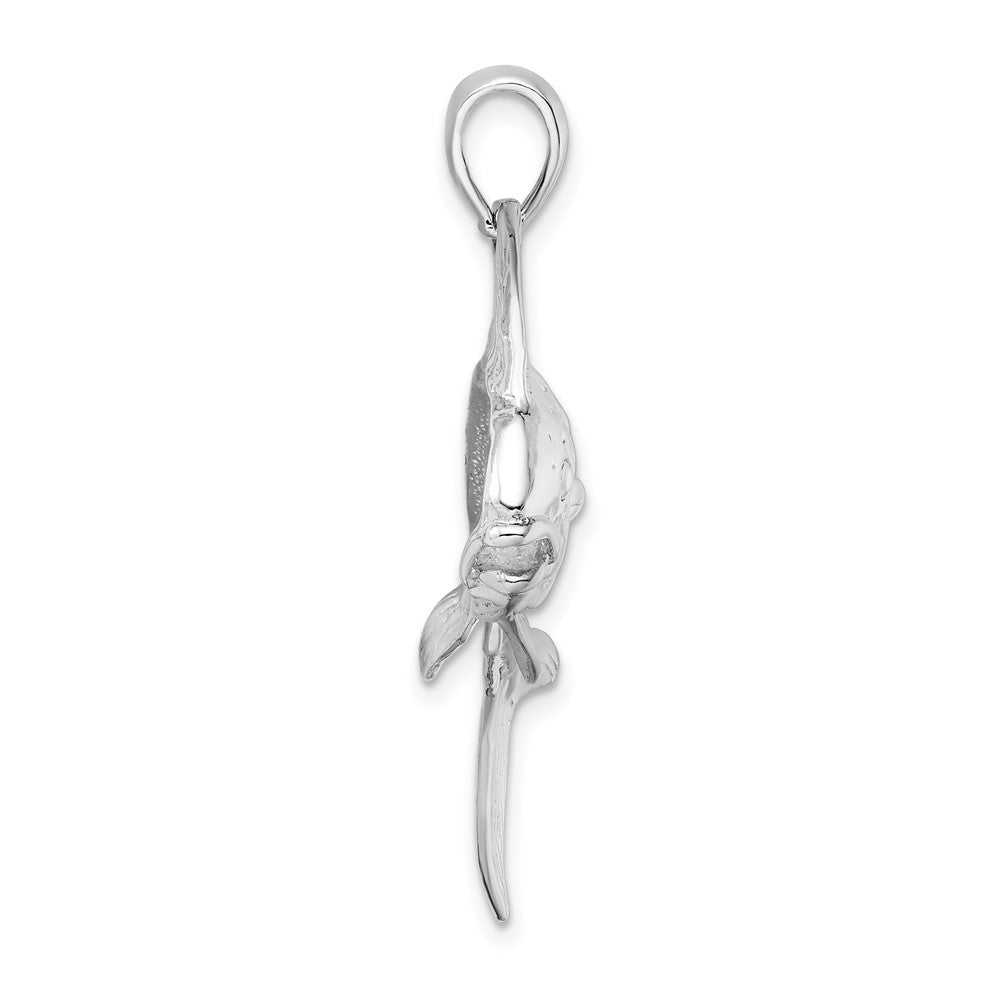 FJC Finejewelers 925 Sterling Silver Rhodium Plated Polished Mahi-Mahi Fish Charm 38 x 50 mm