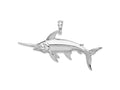 FJC Finejewelers 925 Sterling Silver Rhodium Plated Polished and Satin Swordfish Charm 43 x 73 mm