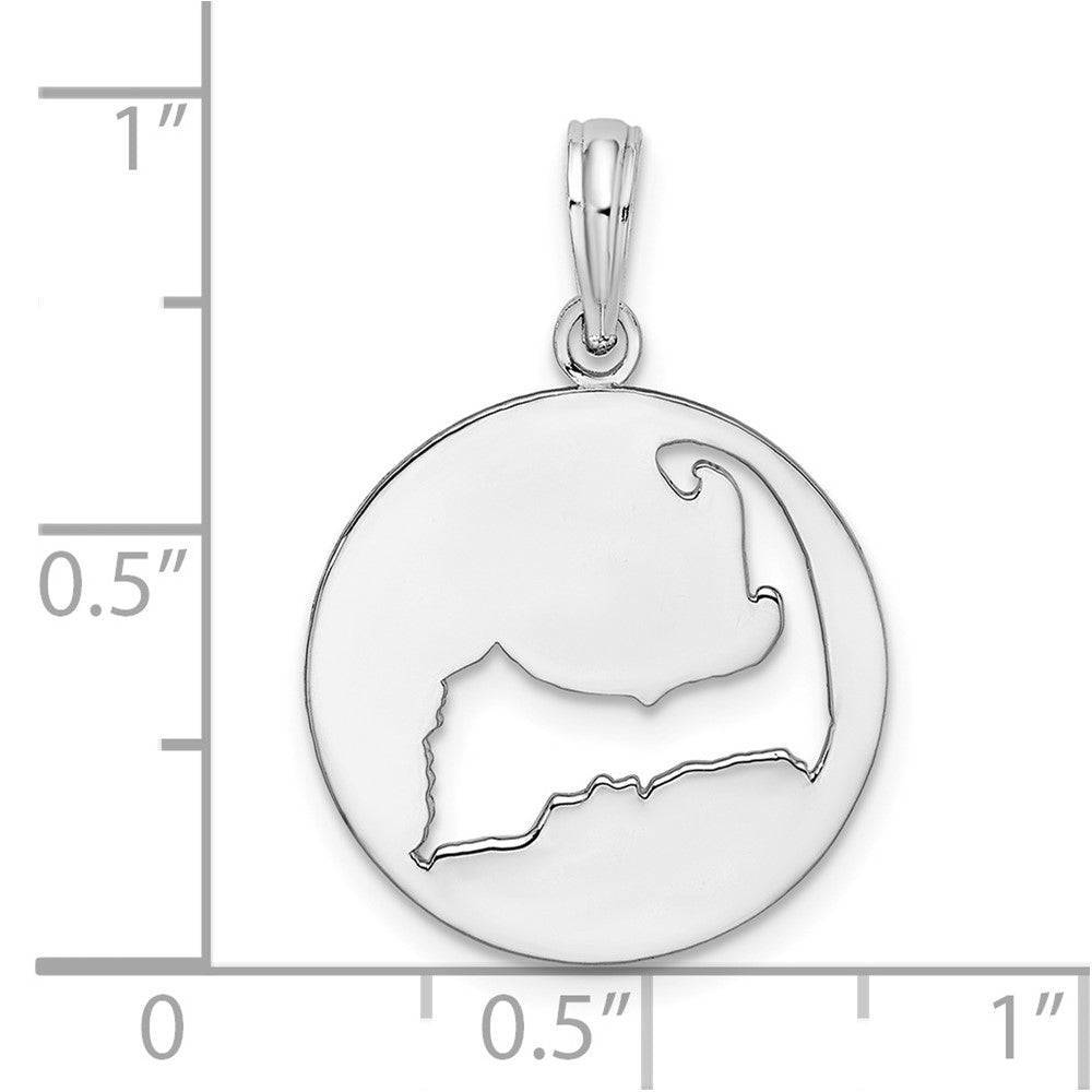 FJC Finejewelers 925 Sterling Silver Polished Cape Cod Cut-out Charm 24 x 17 mm
