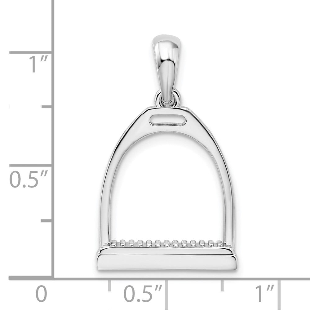 FJC Finejewelers 925 Sterling Silver Polished 3D Large Horse Stirrup Charm 16 mm