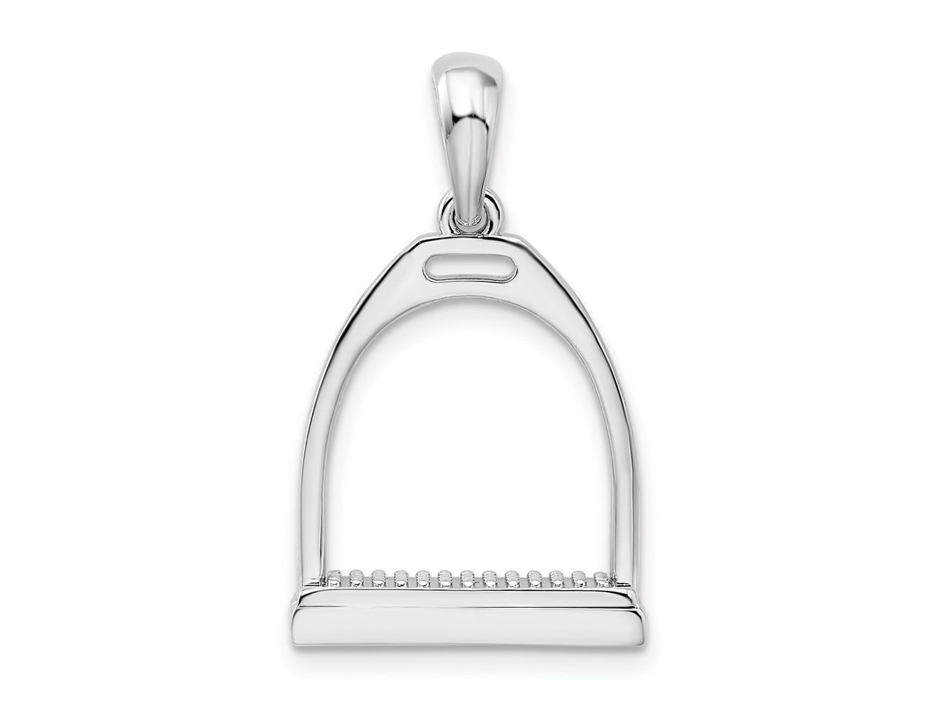 FJC Finejewelers 925 Sterling Silver Polished 3D Large Horse Stirrup Charm 16 mm
