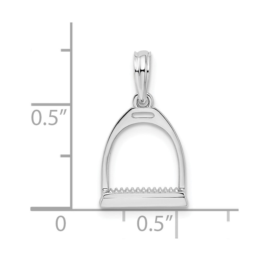 FJC Finejewelers 925 Sterling Silver Polished 3D Horse Stirrup Charm 10 mm