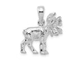 FJC Finejewelers 925 Sterling Silver Rhodium Plated Textured 3D Standing Moose Charm 18 mm