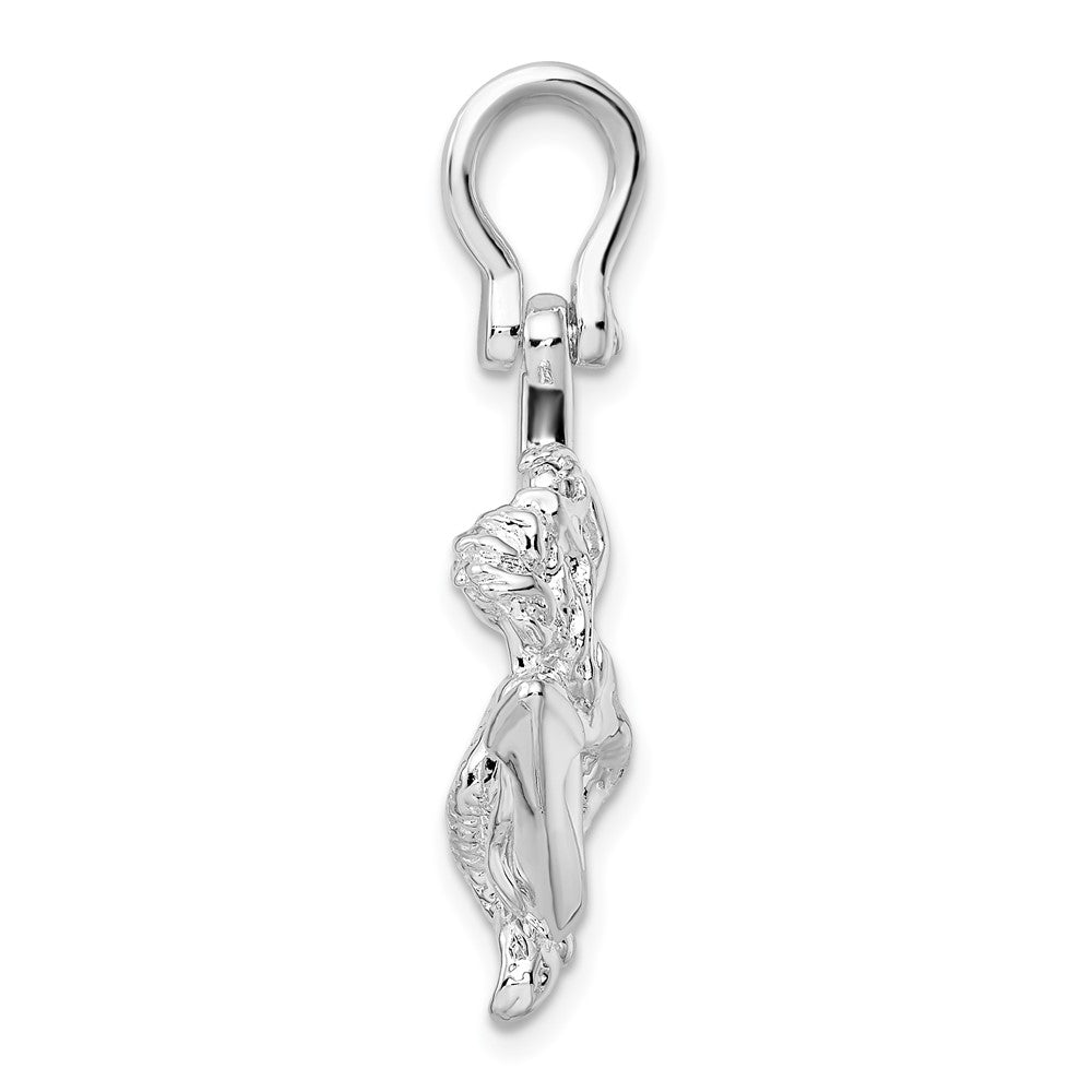 FJC Finejewelers 925 Sterling Silver Rhodium Plated Polished 3D Anchor with Mermaid Charm 33 x 22 mm