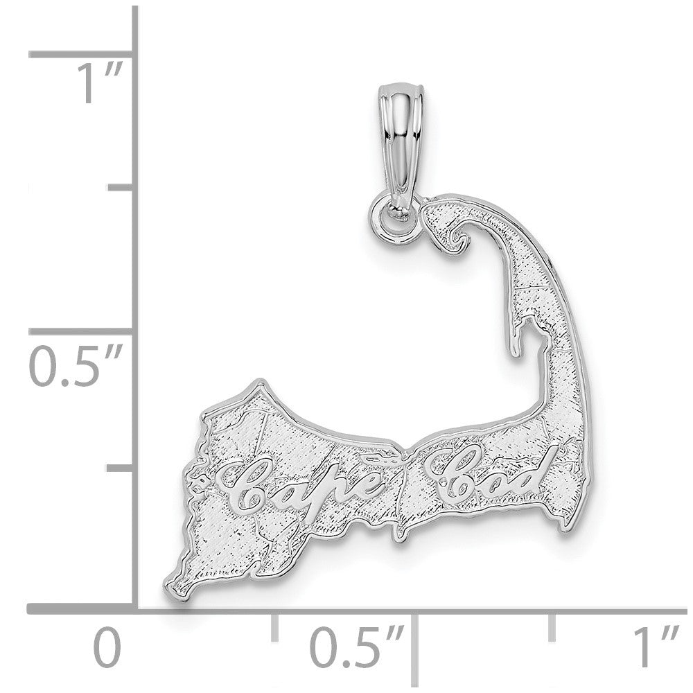 FJC Finejewelers 925 Sterling Silver Polished Cape Cod Map Charm 23 x 19 mm