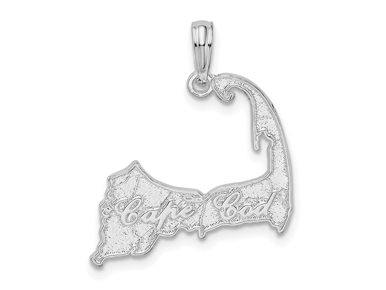 FJC Finejewelers 925 Sterling Silver Polished Cape Cod Map Charm 23 x 19 mm