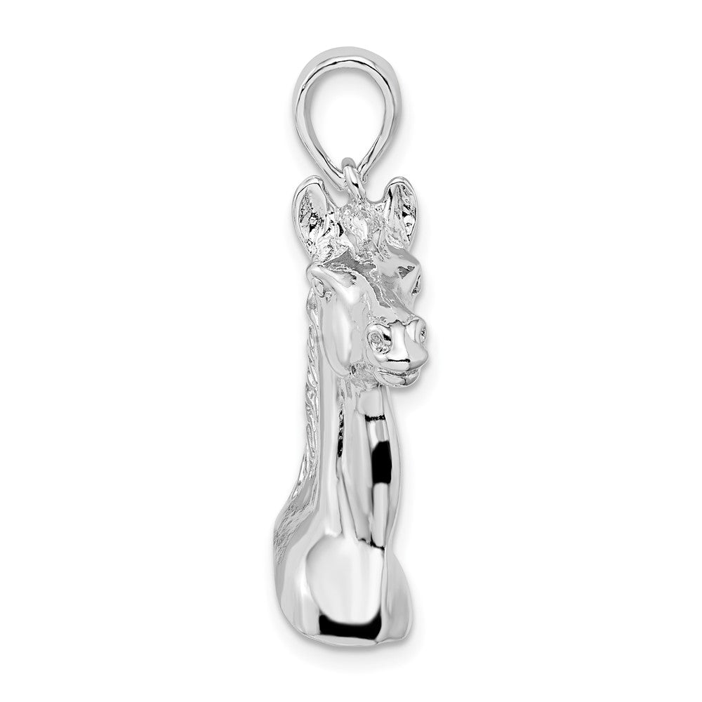 FJC Finejewelers 925 Sterling Silver Rhodium Plated Polished 3D Horse Head Charm 18 mm