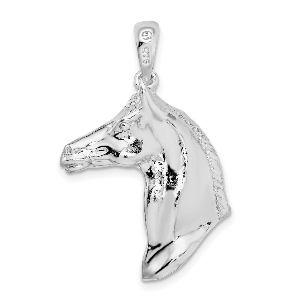 FJC Finejewelers 925 Sterling Silver Rhodium Plated Polished 3D Horse Head Charm 18 mm