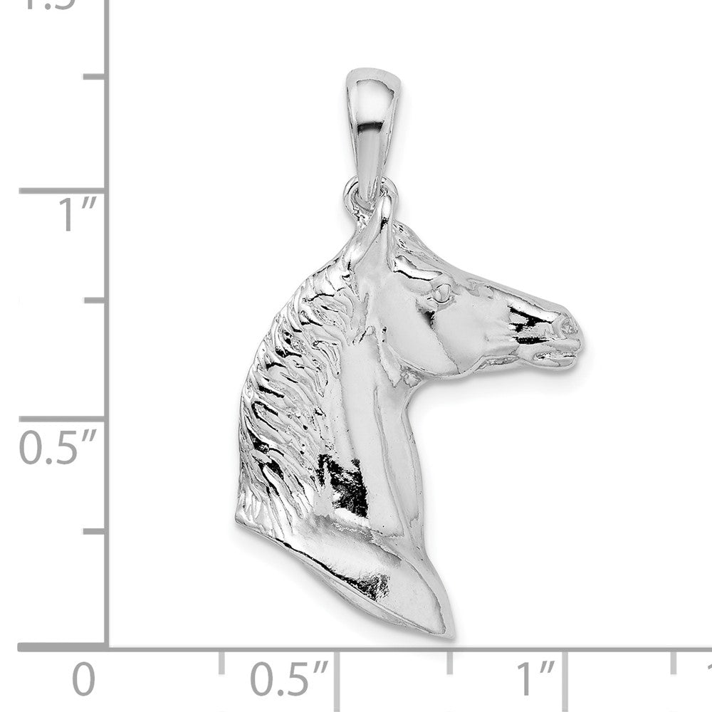 FJC Finejewelers 925 Sterling Silver Rhodium Plated Polished 3D Horse Head Charm 18 mm