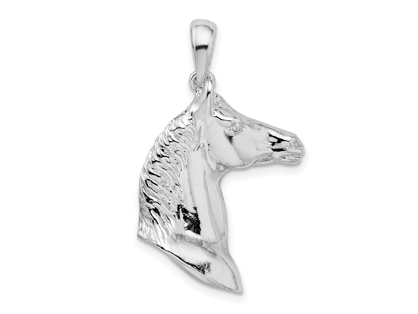 FJC Finejewelers 925 Sterling Silver Rhodium Plated Polished 3D Horse Head Charm 18 mm