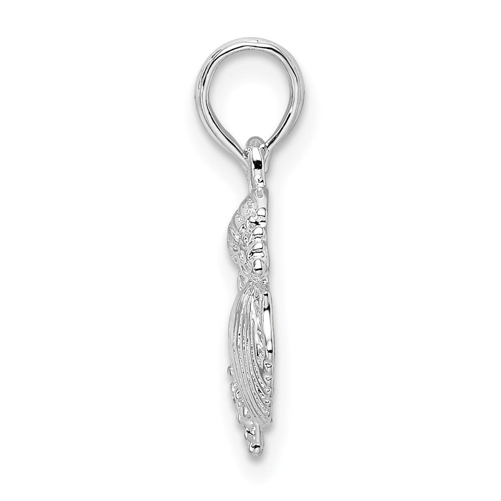 FJC Finejewelers 925 Sterling Silver Rhodium Plated Polished Shell Cluster Charm 18 x 11 mm