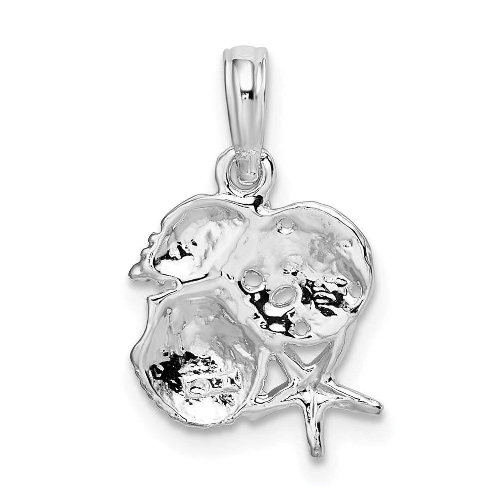 FJC Finejewelers 925 Sterling Silver Rhodium Plated Polished Shell Cluster Charm 18 x 11 mm
