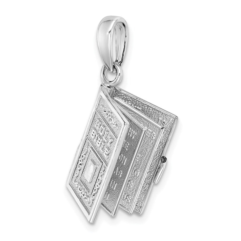 FJC Finejewelers 925 Sterling Silver Rhodium Plated Moveable 3D Lord's Prayer Bible Charm 27 x 15 mm
