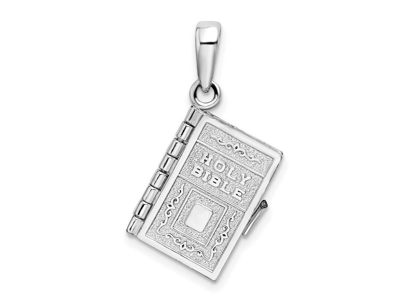 FJC Finejewelers 925 Sterling Silver Rhodium Plated Moveable 3D Lord's Prayer Bible Charm 27 x 15 mm