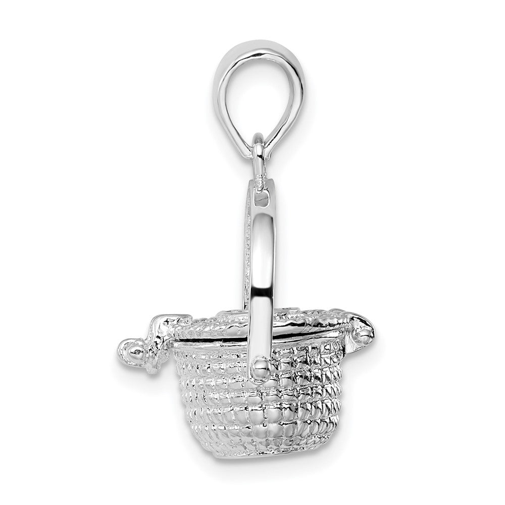 FJC Finejewelers 925 Sterling Silver Rhodium Plated Polished 3D Nantucket Basket Charm 25 x 16 mm