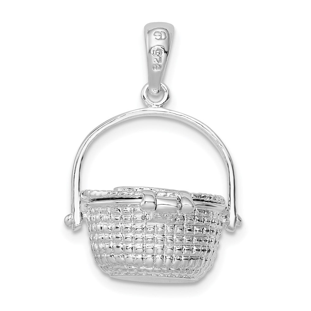 FJC Finejewelers 925 Sterling Silver Rhodium Plated Polished 3D Nantucket Basket Charm 25 x 16 mm
