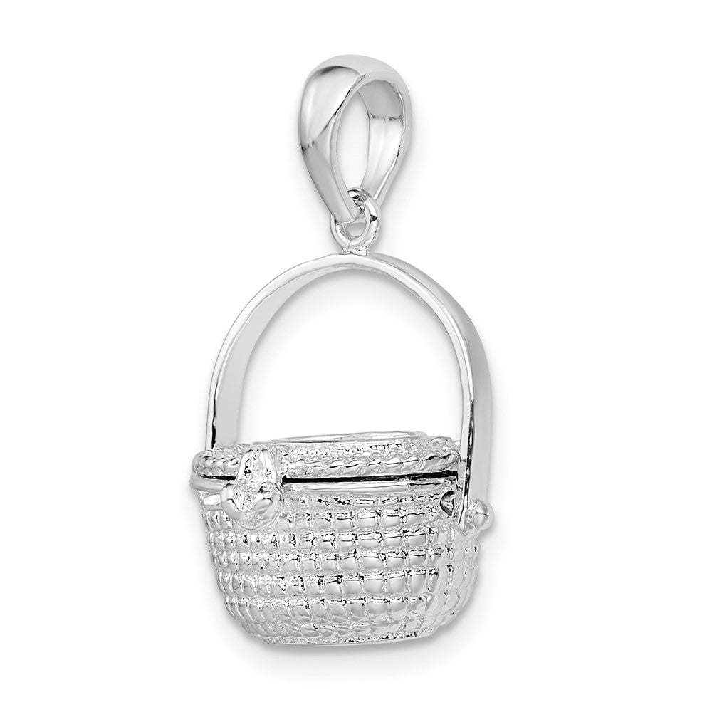 FJC Finejewelers 925 Sterling Silver Rhodium Plated Polished 3D Nantucket Basket Charm 25 x 16 mm