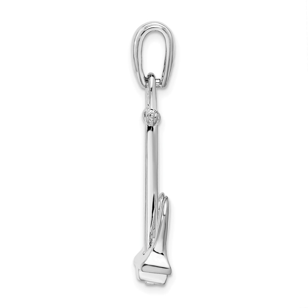 FJC Finejewelers 925 Sterling Silver Rhodium Plated Polished 3D Large Navy Anchor Charm 35 x 13 mm