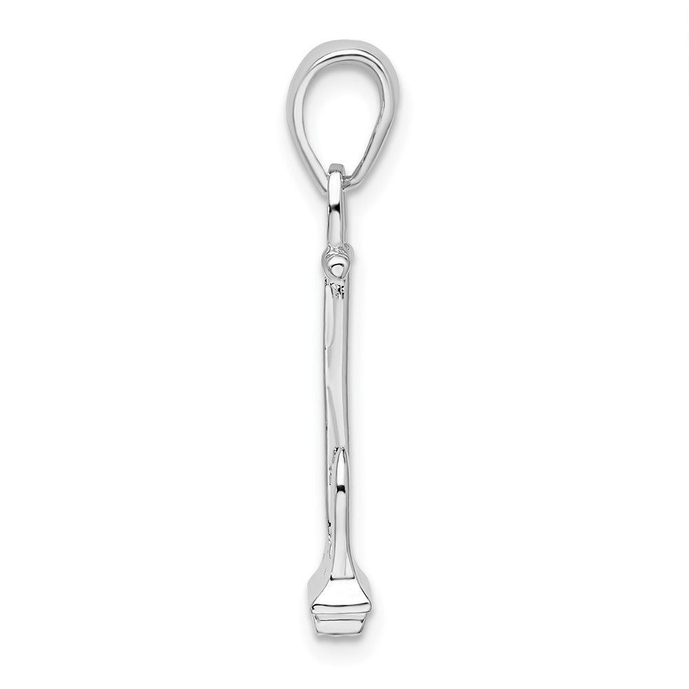 FJC Finejewelers 925 Sterling Silver Rhodium Plated Polished 3D Navy Anchor Charm 28 x 9 mm