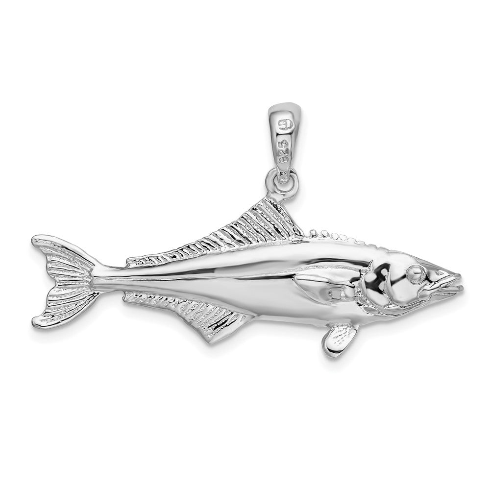 FJC Finejewelers 925 Sterling Silver Rhodium Plated Polished 3D Cobia Fish Charm 21 x 39 mm