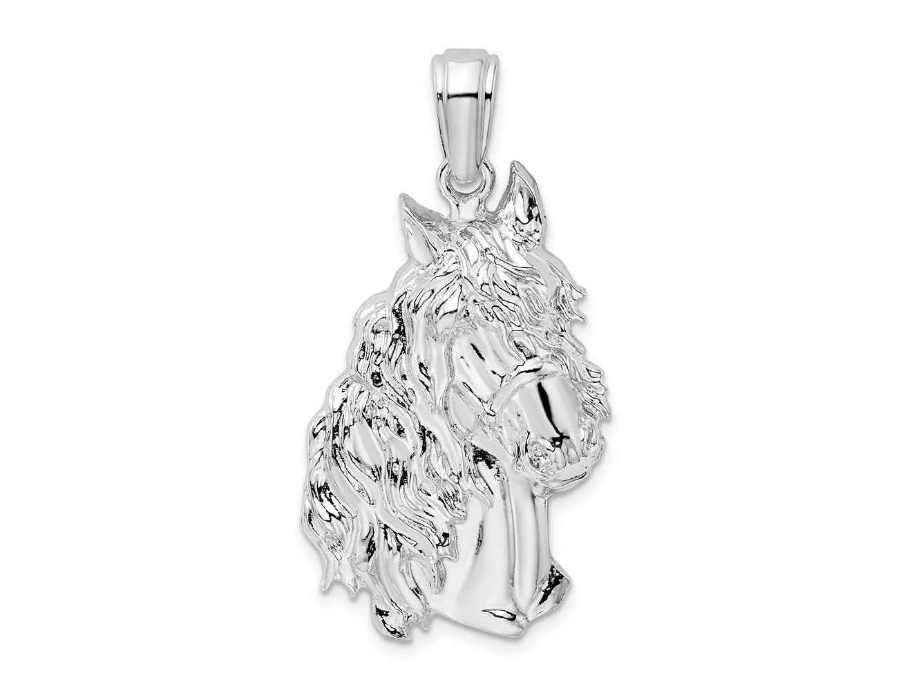 FJC Finejewelers 925 Sterling Silver Rhodium Plated Polished Large Horse Head Charm 21 mm