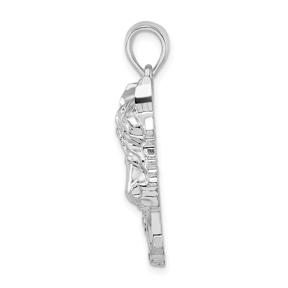 FJC Finejewelers 925 Sterling Silver Rhodium Plated Polished Horse Head Charm 16 mm