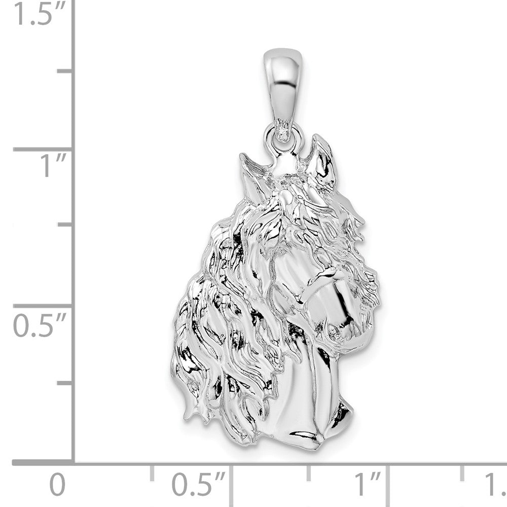 FJC Finejewelers 925 Sterling Silver Rhodium Plated Polished Horse Head Charm 16 mm