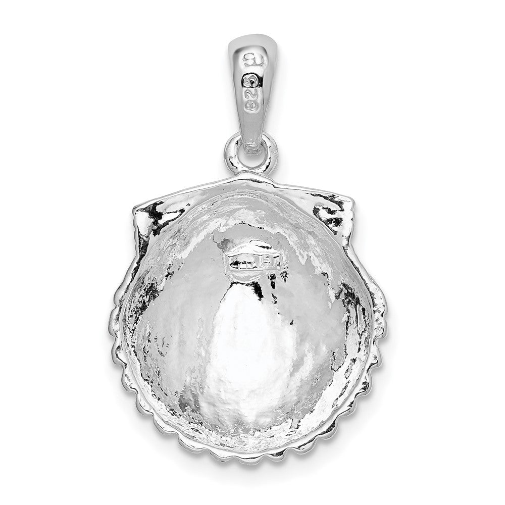 FJC Finejewelers 925 Sterling Silver Rhodium Plated Polished Scallop Shell Charm 25 x 16 mm